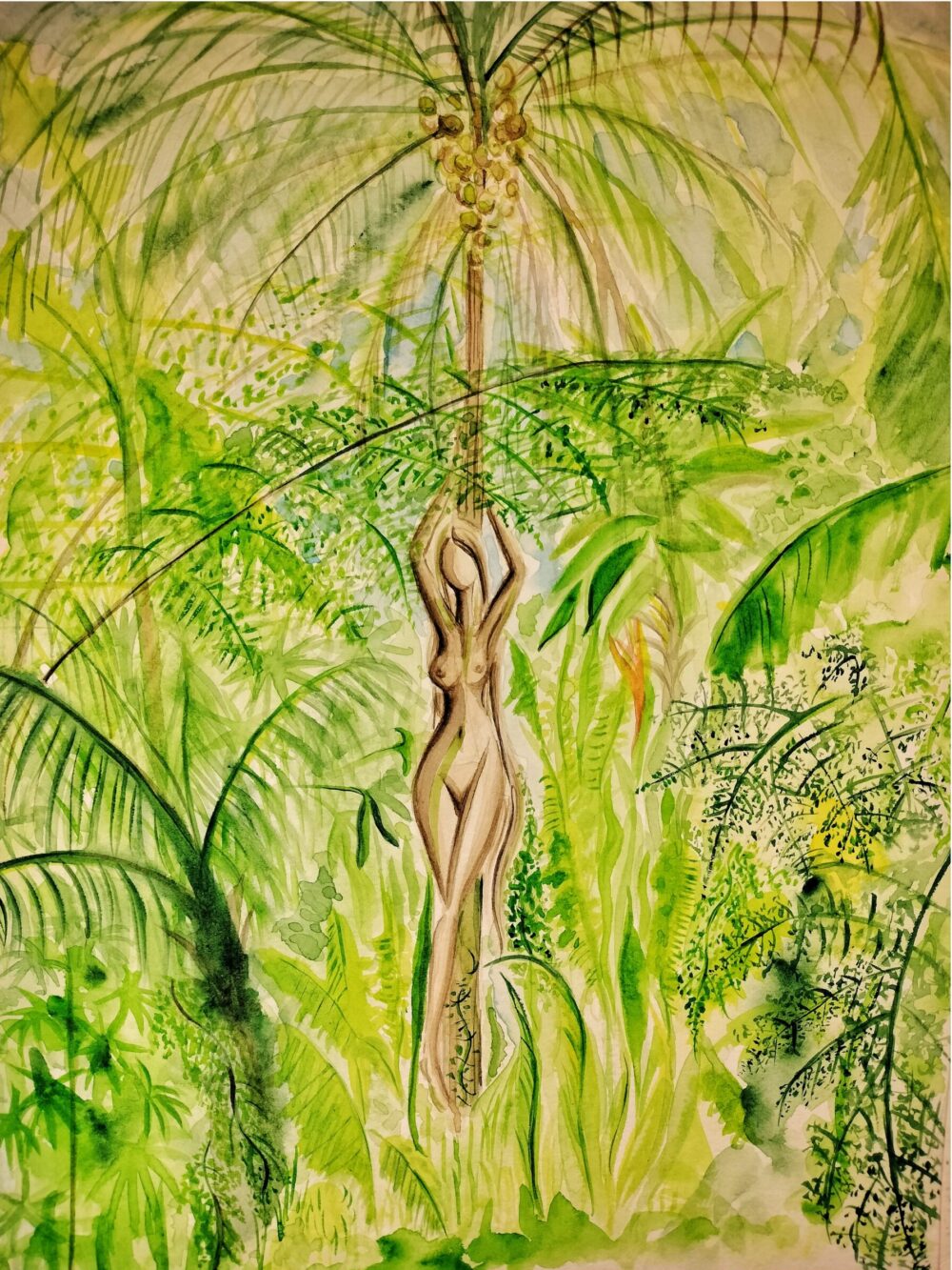 Into her Wild, dipinto, pittura, acquerello, originale, dipinto originale acquerello.