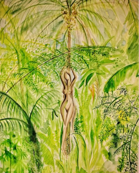 Into her Wild, dipinto, pittura, acquerello, originale, dipinto originale acquerello.