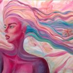 Blossom, rifiorire, arte su tela, acrilico su tela, tela rosa, Nebulosa, dipinto acrilico su tela, media misti, tela rosa, dipinto rosa, originale, tela arredamento casa.