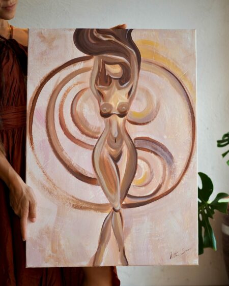 arte italiana per arredare casa - Vittoria Saba - quadro originale - dipinto olio su tela - Dea Madre.
