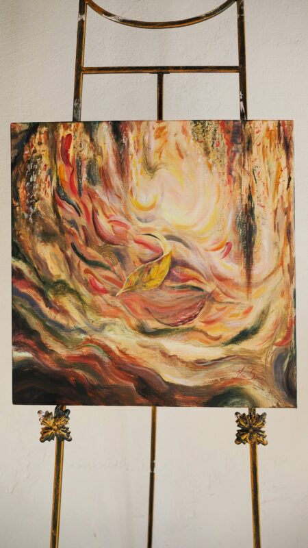 Insieme - Opera realismo astratto Energia d’Autunno di Vittoria Saba, pittura intuitiva e spirituale Sardegna, quadro in vendita