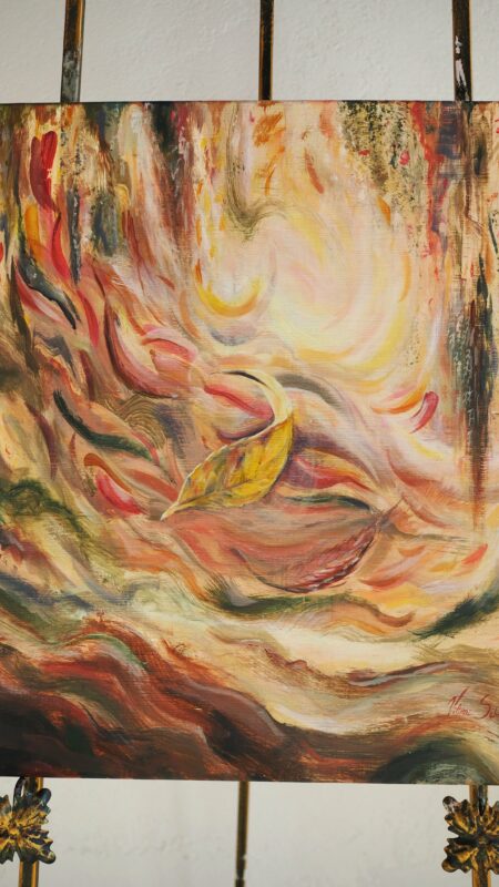 Insieme - Opera realismo astratto Energia d’Autunno di Vittoria Saba, pittura intuitiva e spirituale Sardegna, quadro in vendita