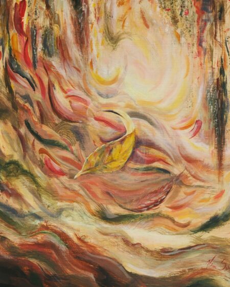Insieme - Opera realismo astratto Energia d’Autunno di Vittoria Saba, pittura intuitiva e spirituale Sardegna, quadro in vendita