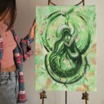 arte italiana per arredare casa - Vittoria Saba - quadro originale - dipinto olio su tela - l'abbraccio.