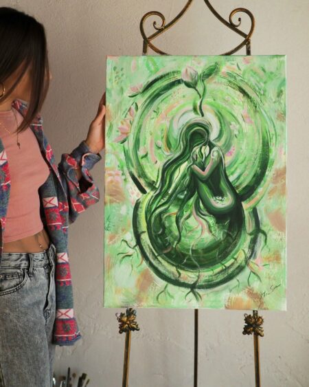 arte italiana per arredare casa - Vittoria Saba - quadro originale - dipinto olio su tela - l'abbraccio.