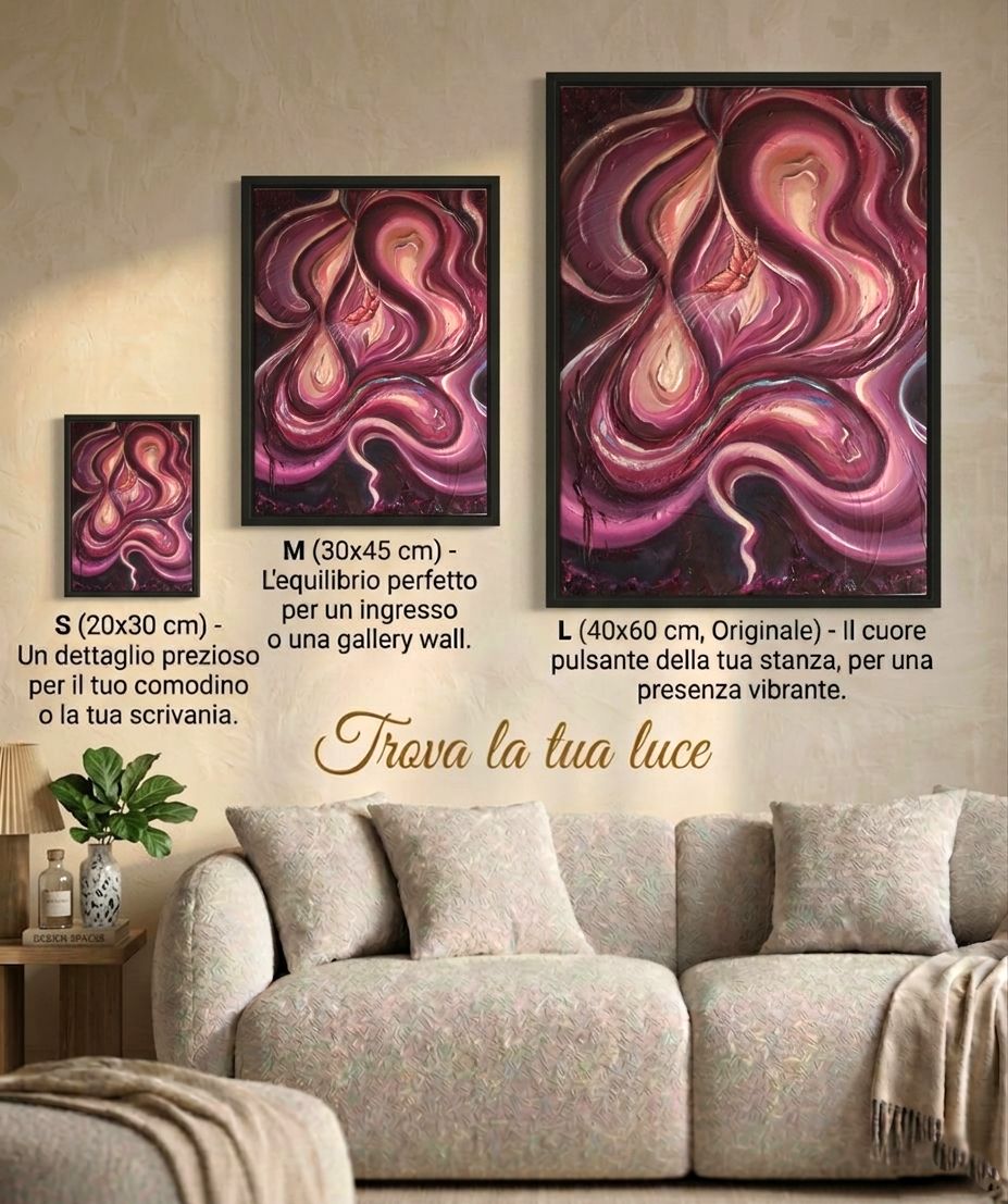 Guida alle stampe su tela di Open Heart Portal: pezzo unico della collezione Eterea di Vittoria Saba.